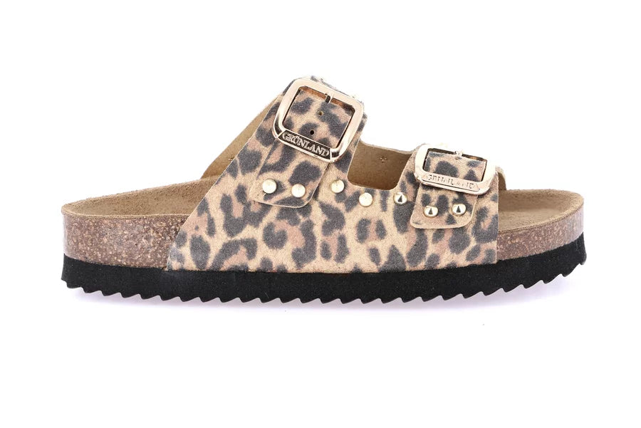 Grünland - Ciabatta animalier con borchie | Lula