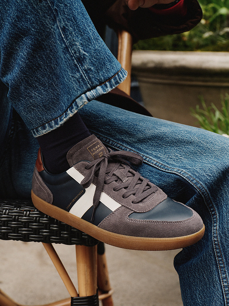 Tommy Hilfiger - Sneakers TH Tribeca in pelle con mix di texture