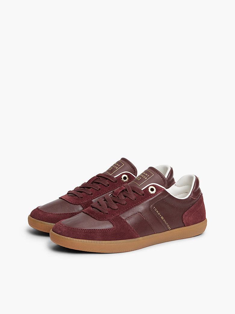 Tommy Hilfiger - Sneakers TH Tribeca in pelle con mix di texture e bandierina