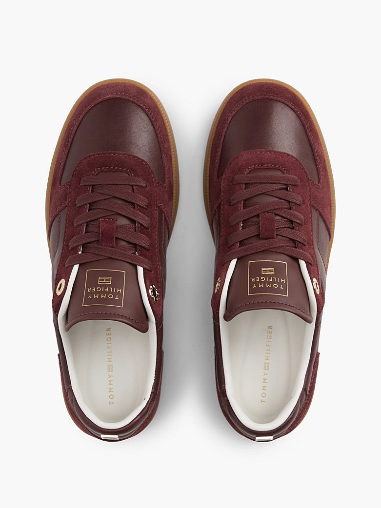 Tommy Hilfiger - Sneakers TH Tribeca in pelle con mix di texture e bandierina