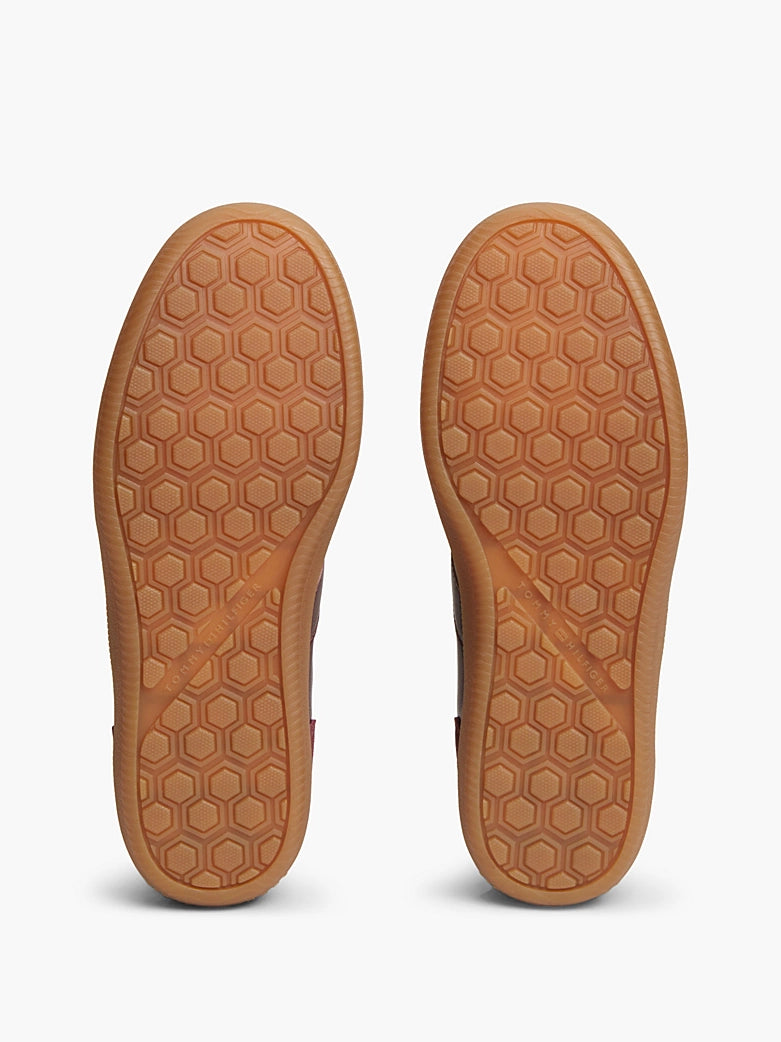 Tommy Hilfiger - Sneakers TH Tribeca in pelle con mix di texture e bandierina