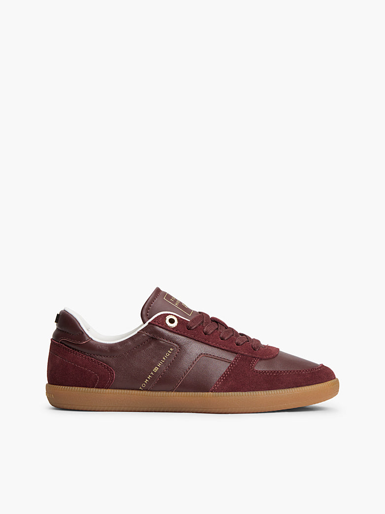 Tommy Hilfiger - Sneakers TH Tribeca in pelle con mix di texture e bandierina