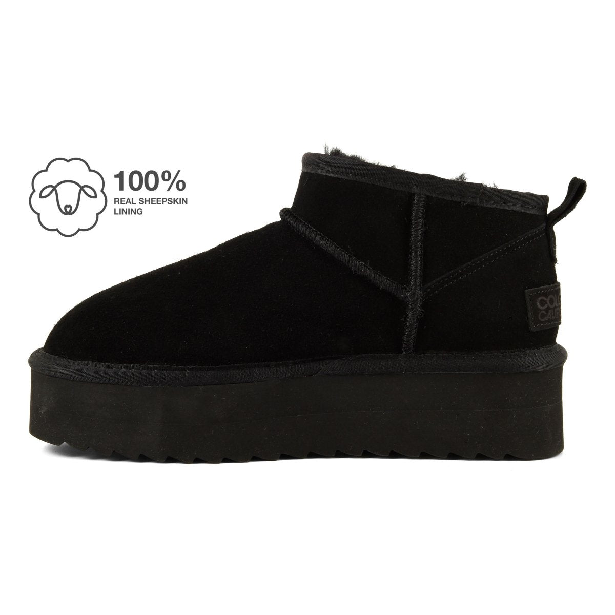 Colors of California - Yuro Sheeoskin Platform in pelle con fodera montone