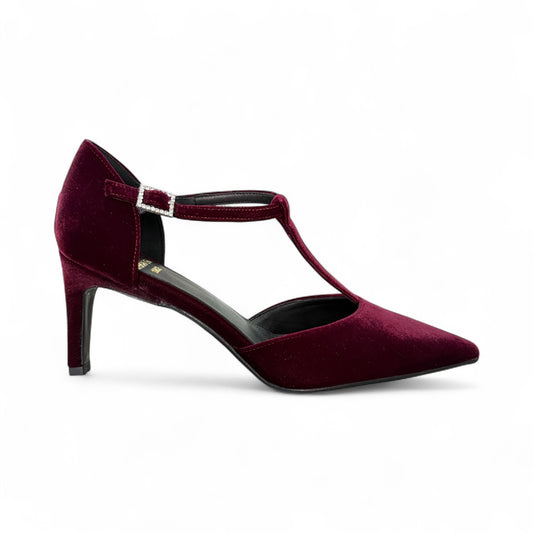 Chantal - slingback velluto bordò