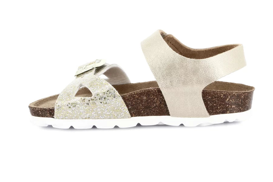 Grünland - Sandalo glitterato con chiusura a strappo | LUCE