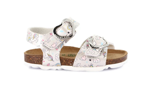 Grünland -   Sandaletto fantasia con fibbie a cuore | ARIA