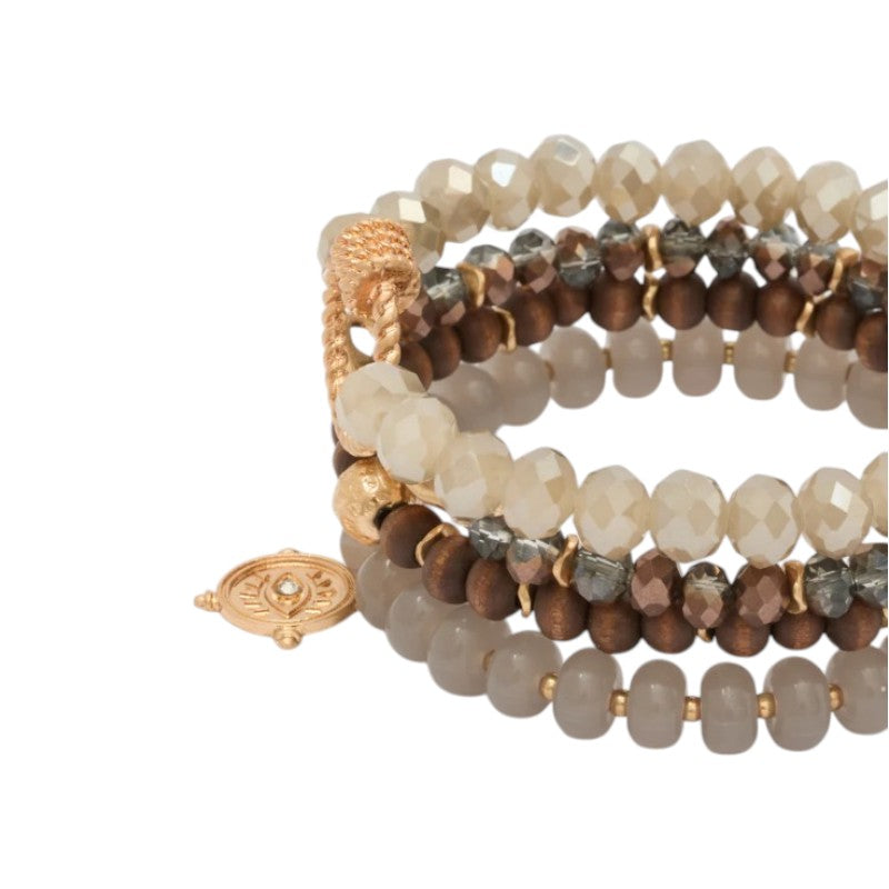 Nalì-set bracciali elastico occhio beads