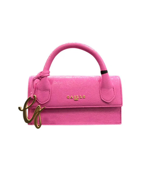 GAËLLE - MINI SHOULDER STRAP CON LOGO IN METALLO E MAXI FLAG G COURSIVE