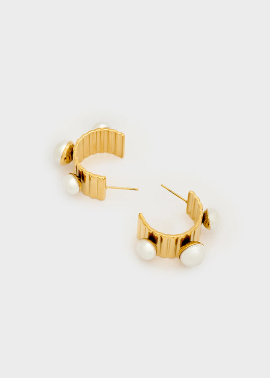 Nali - orecchini semi cerchio perle