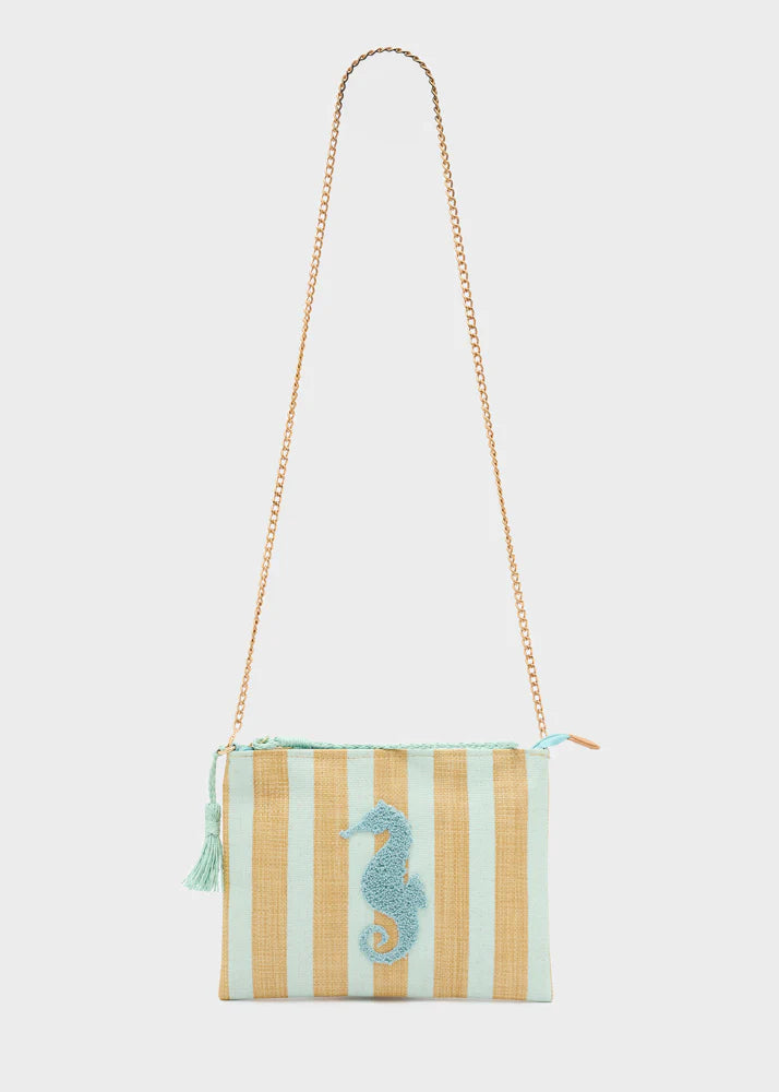Nali -  Pouch stripes in paglia a mano