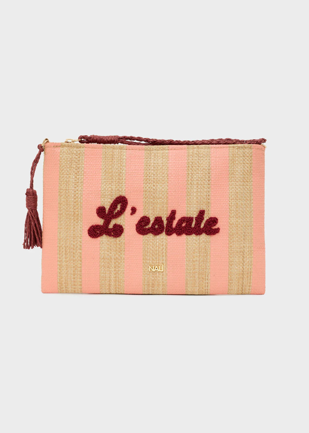 NALÍ - POCHETTE CAPRI IN RAFIA RIGHE