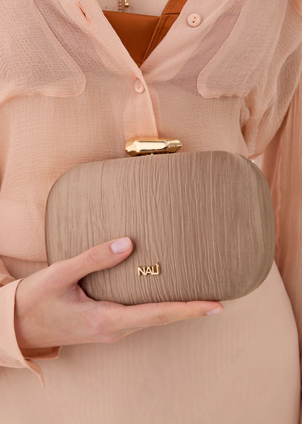 Nali - clutch nadine plissè laminato