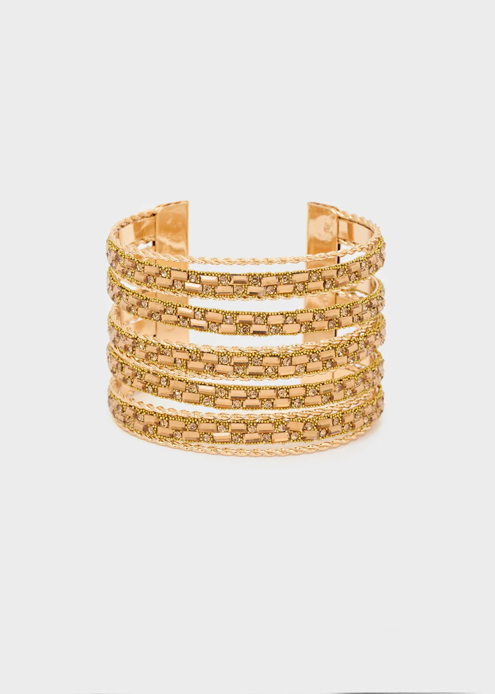 Nalì- bracciale  maia aperto pietre