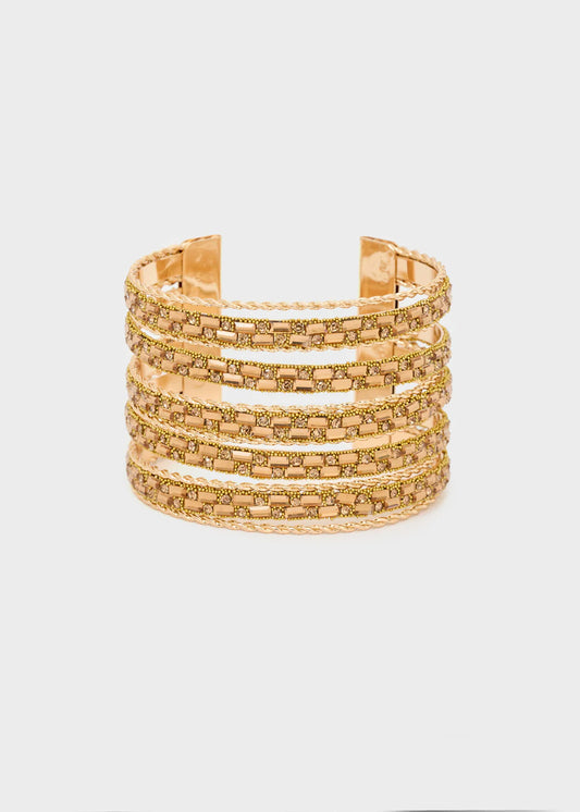 Nalì- bracciale  maia aperto pietre