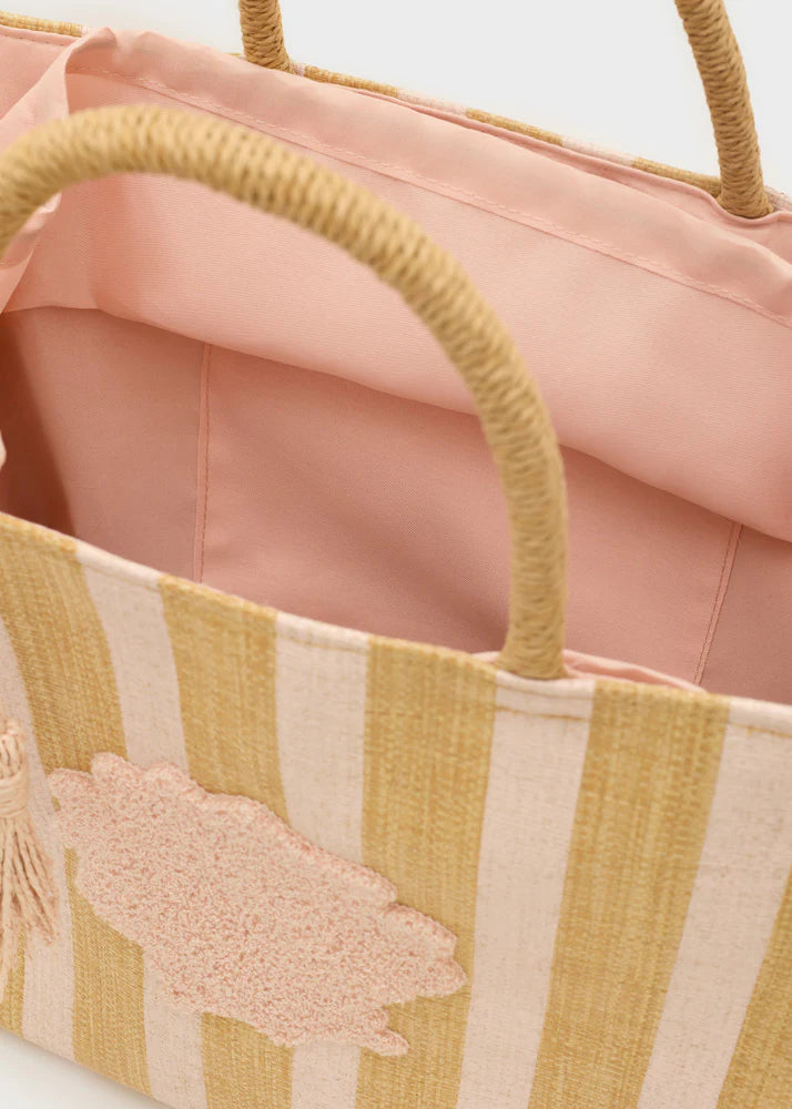 Nali -  Borsa stripes in paglia a spalla