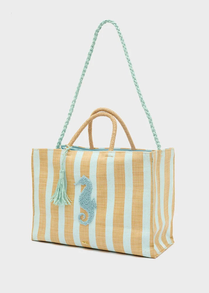 Nali -  Borsa stripes in paglia a spalla