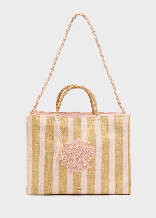 Nali -  Borsa stripes in paglia a spalla