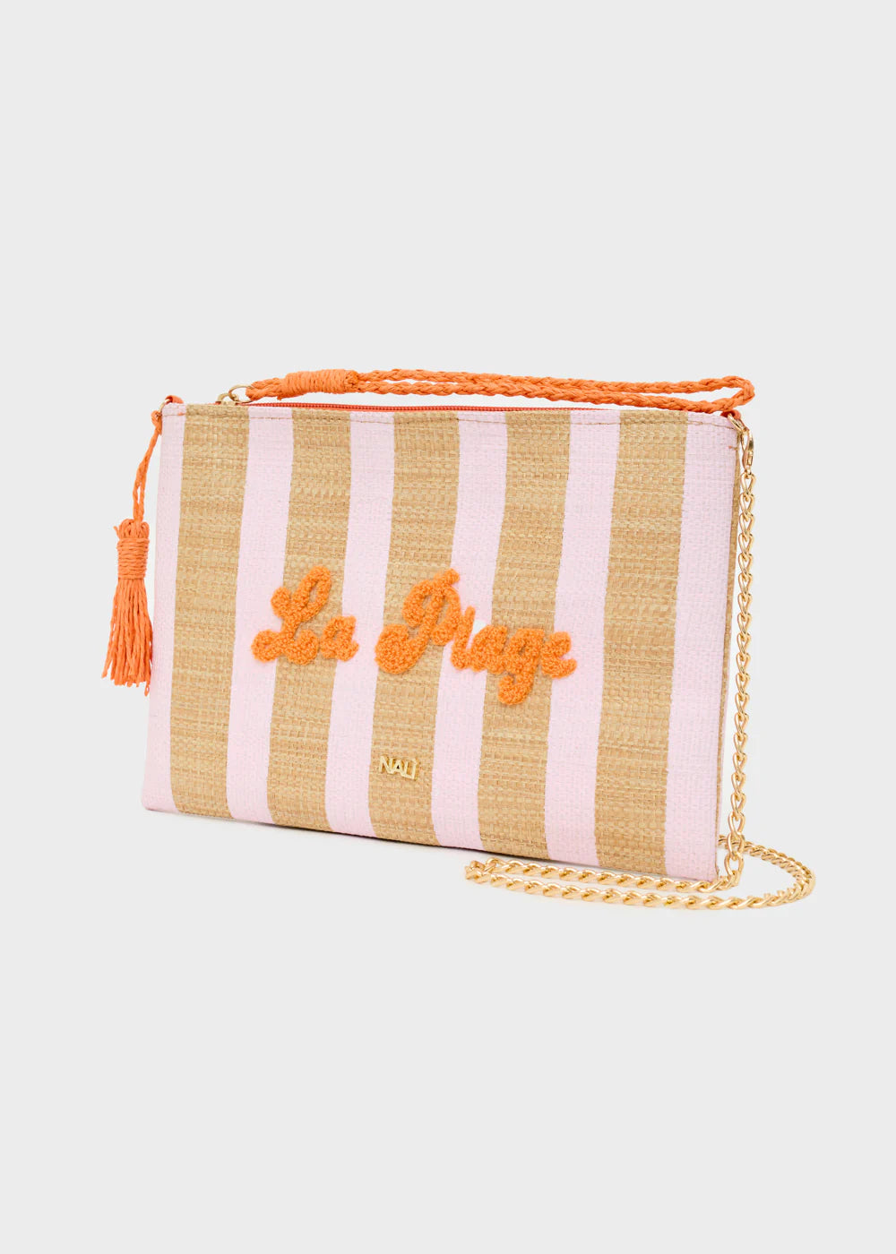 NALÍ - POCHETTE CAPRI IN RAFIA RIGHE