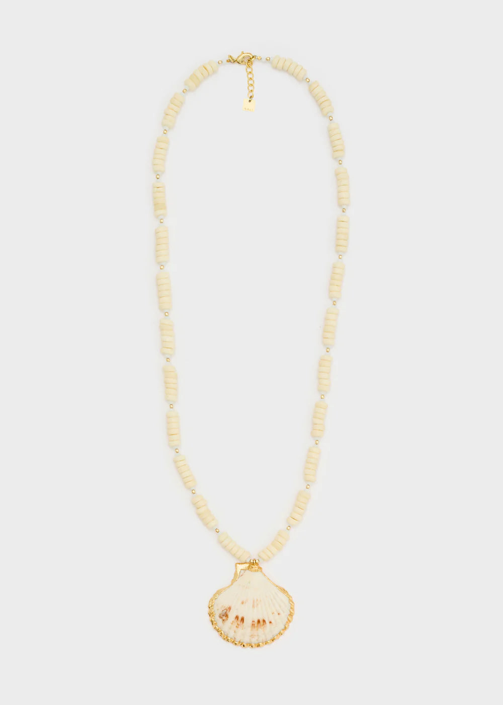 NALÍ - COLLANA PERLINE + CIONDOLO CONCHIGLIA BIANCO