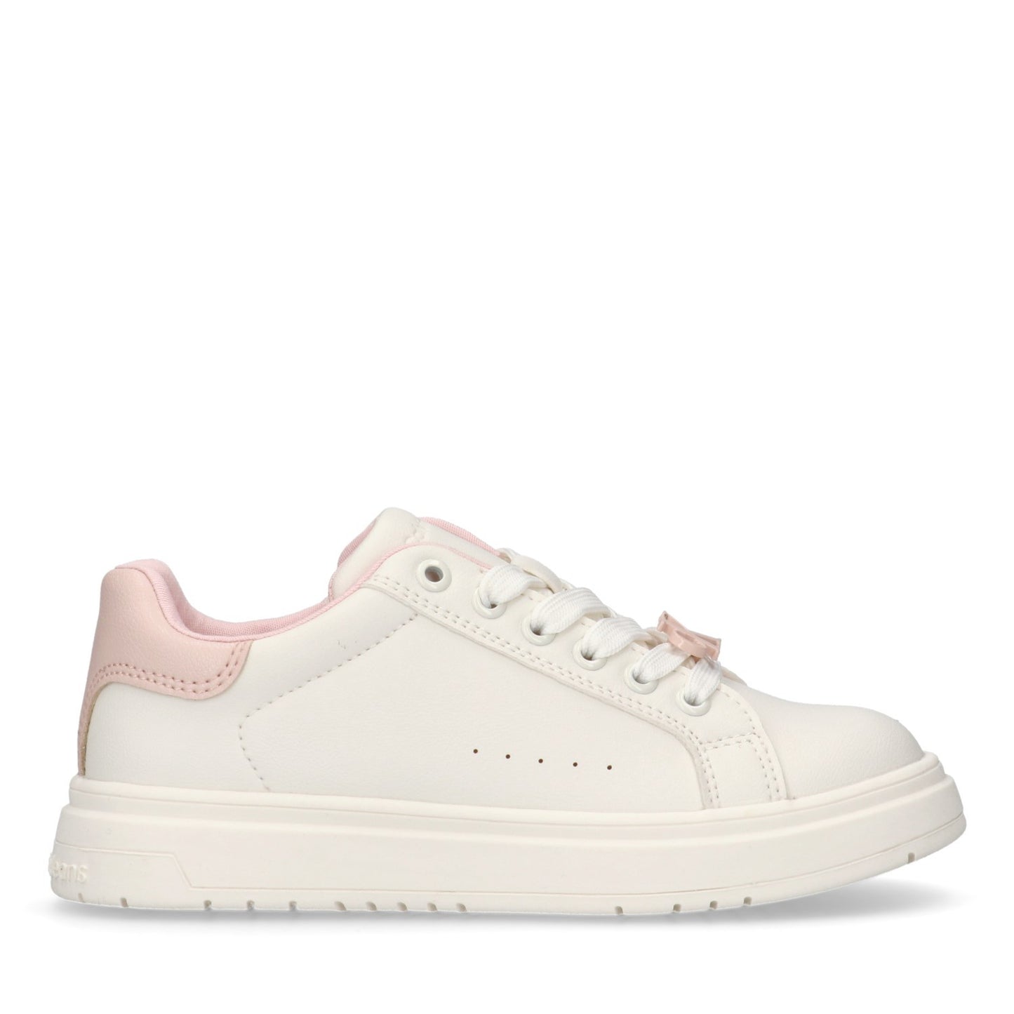 CALVIN KLEIN - SNEAKERS BASSA ALLACCIATA OFF WHITE / ROSA