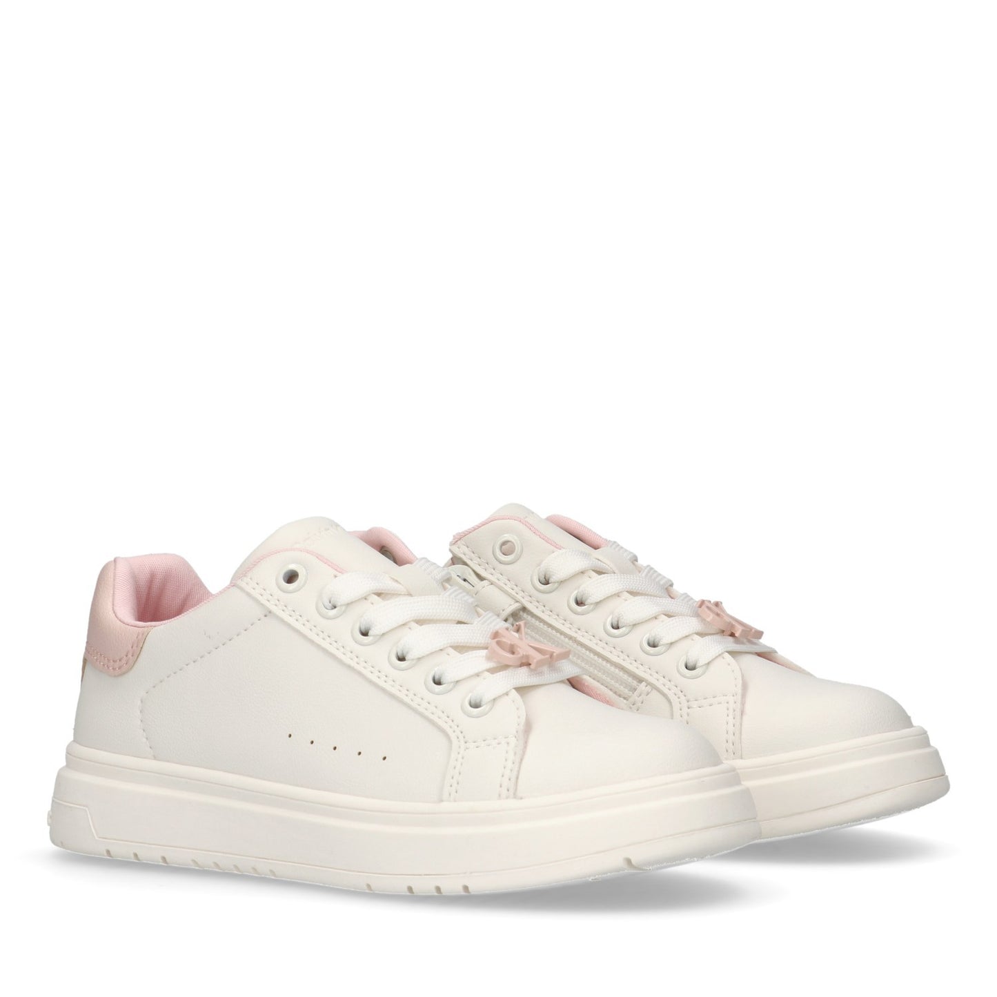 CALVIN KLEIN - SNEAKERS BASSA ALLACCIATA OFF WHITE / ROSA