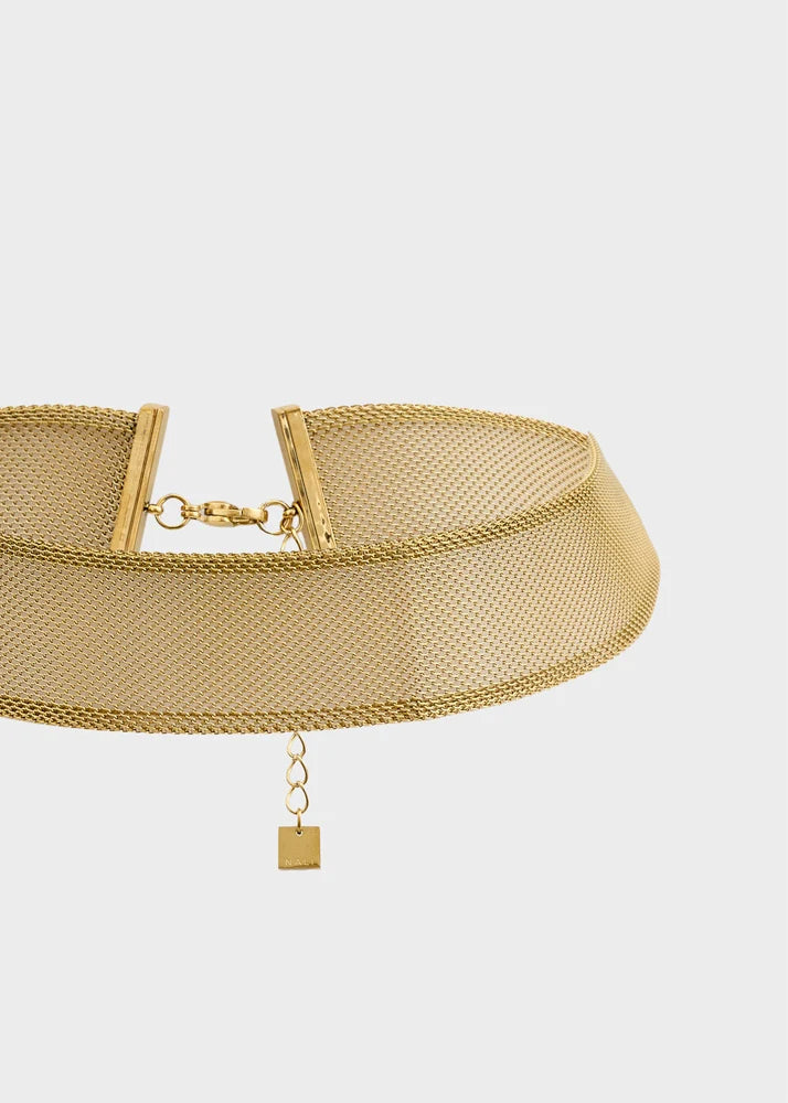 Nalí - Collana Choker in Mesh oro