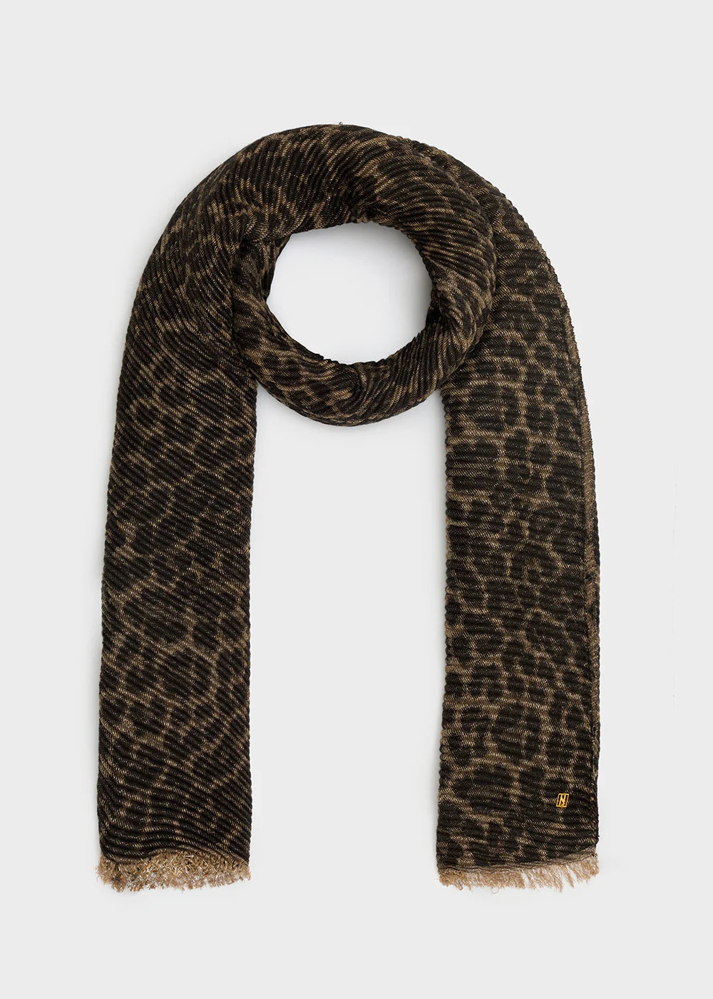 Nalì- sciarpa animalier lurex plisse