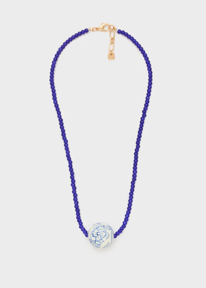 Nali - Collana girocollo con perline blu