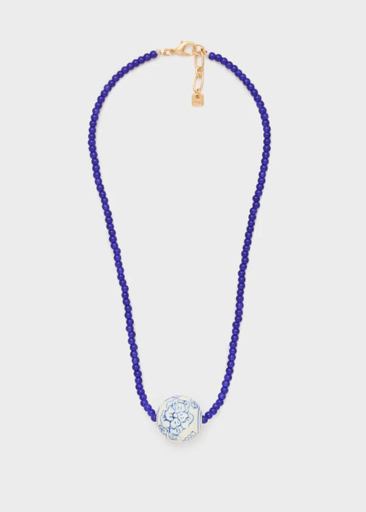 Nali - Collana girocollo con perline blu
