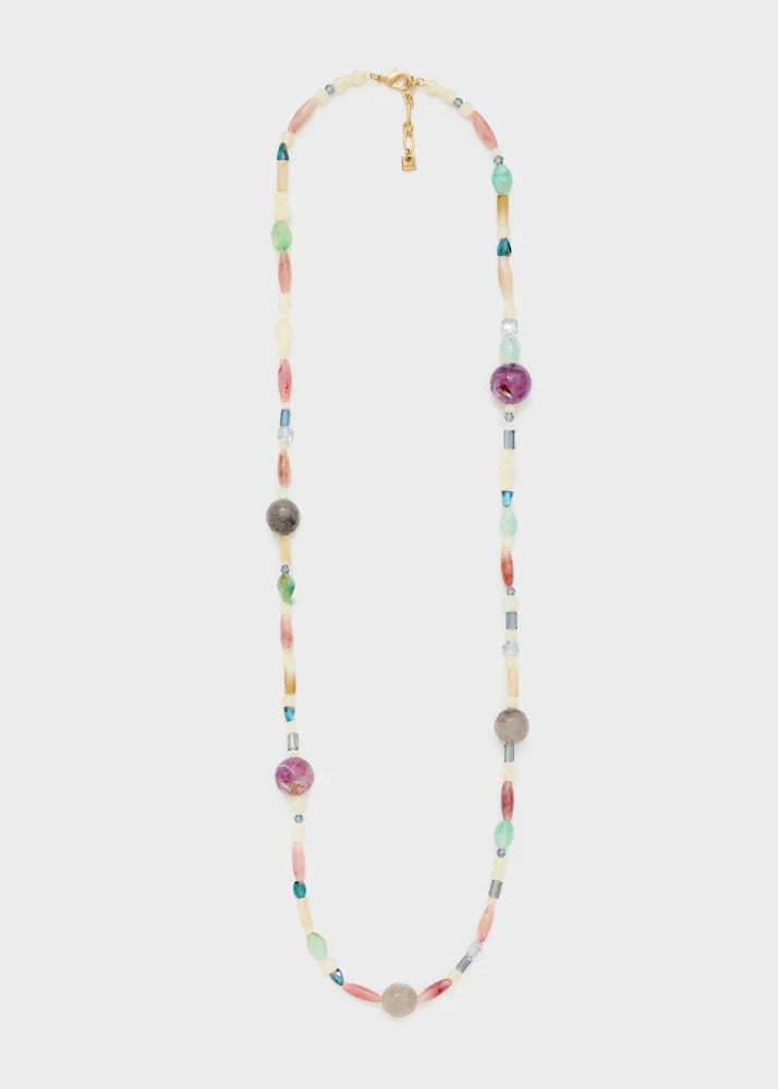 Nali -collana lunga in resina con sfere