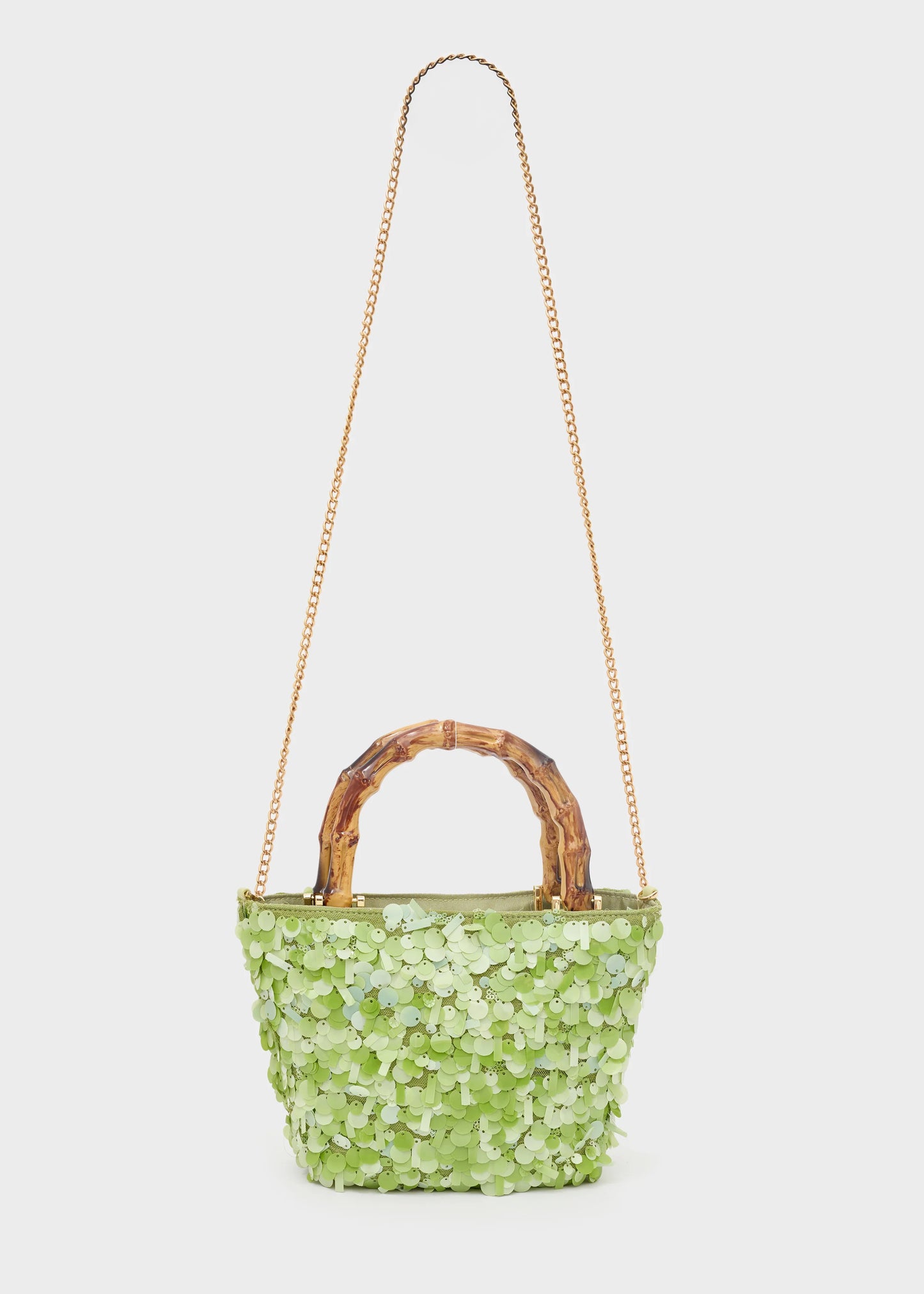 Nali -  borsa nizza manico bamboo paillettes