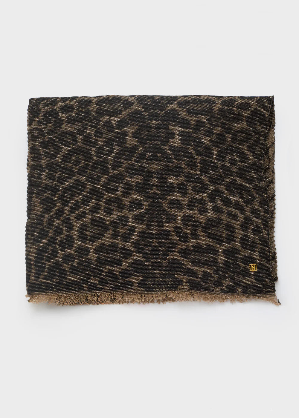 Nalì- sciarpa animalier lurex plisse