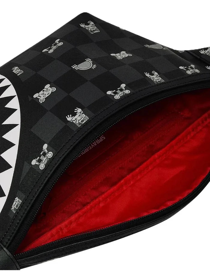 Sprayground - Gray Peeking Character Check Savvy Crossbody